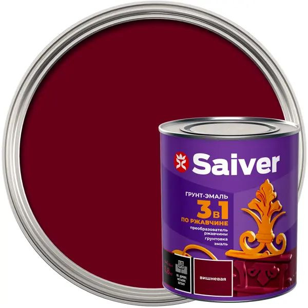 Антикоррозионная эмаль Saiver цвет вишневый 0.8 кг #1