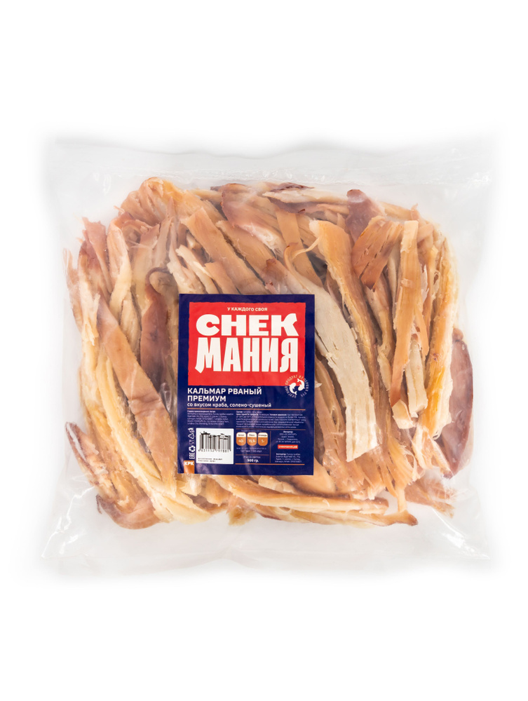 Сушеный кальмар со вкусом мясо краба Premium 0,5 кг / Снеки 500 гр ...
