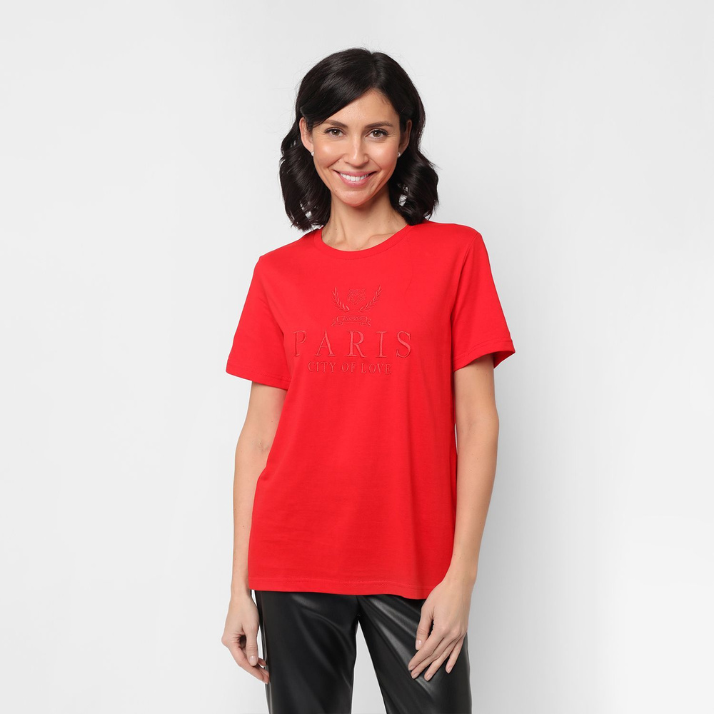 Футболка Calin Doux, размер 54, цвет красный, 100%хлопок - купить по ...