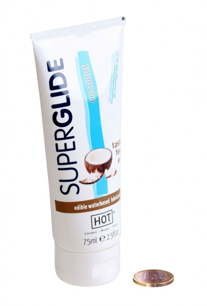 Лубрикант съедобный HOT Superglide Coconut со вкусом кокоса, 75мл #1