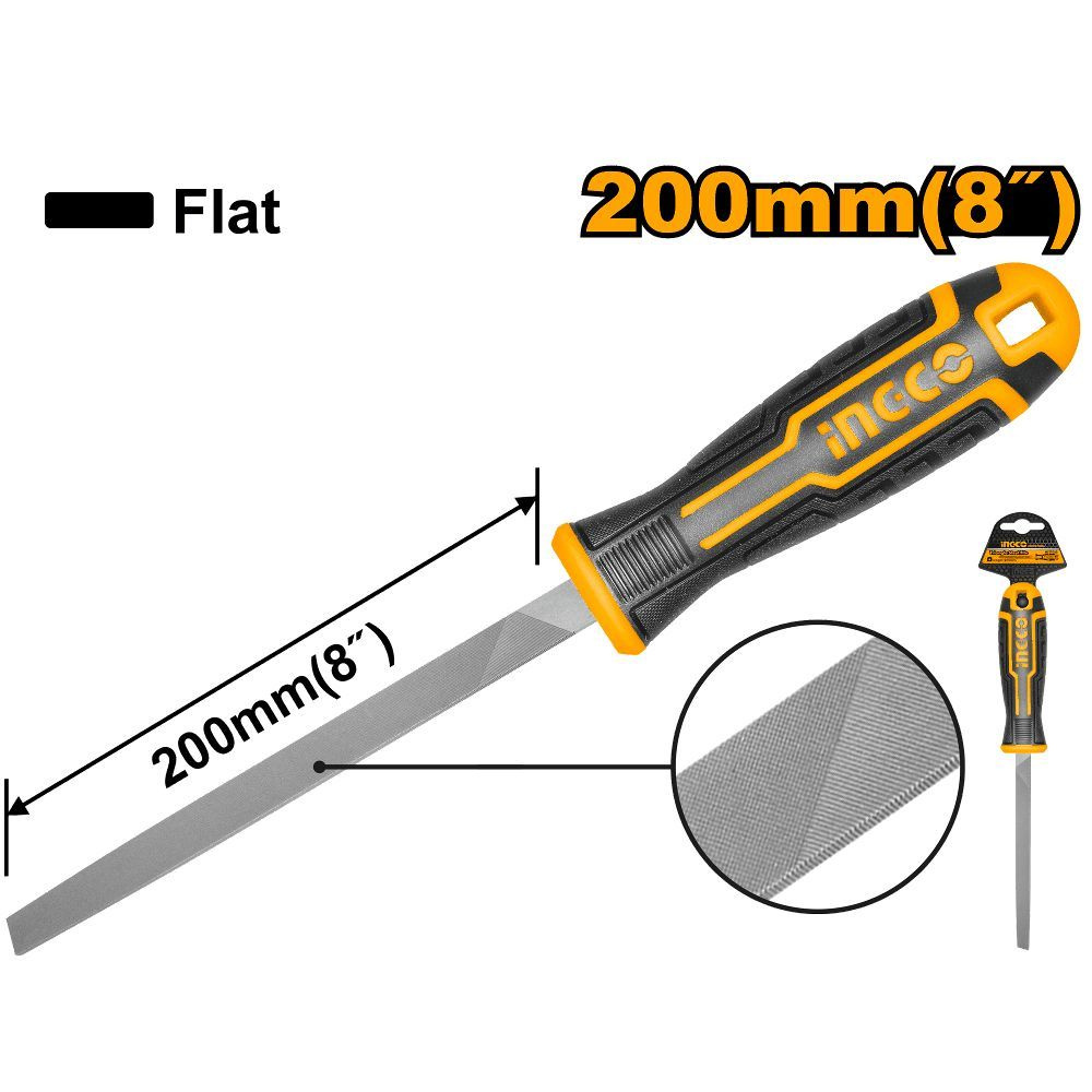 Напильник плоский 200 мм INGCO HSFF088P INDUSTRIAL - купить по ...