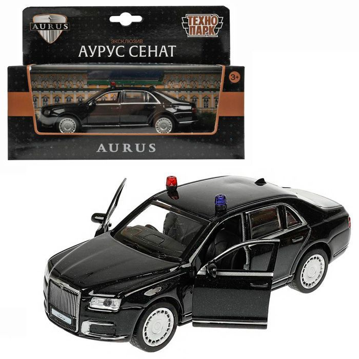 Машина металл АУРУС СЕНАТ длина 13,5 см, двери, багаж, инерц, Технопарк ...