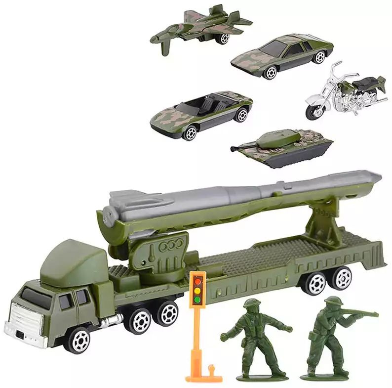 Модель Машины 1:64 Набор Армия из 6-ти металлических машин (7см) с ...