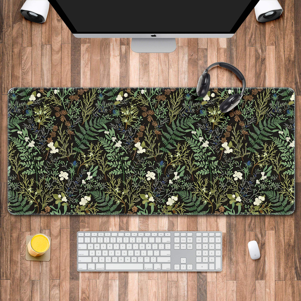 DeskTheme Коврик для мыши Mouse Pad Large, XL, темно-зеленый #1