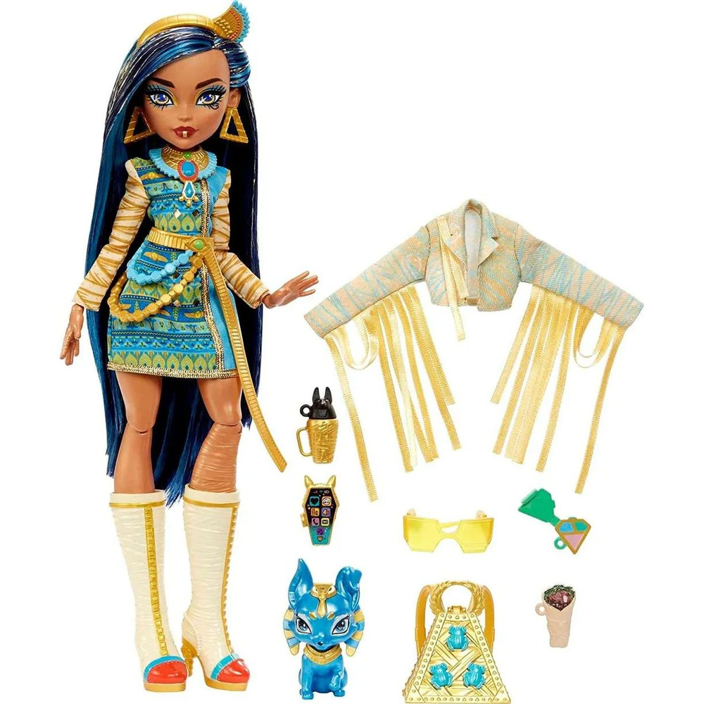 Кукла Монстр Хай Клео Де Нил G3 базовая 2022, Monster High Basic Cleo De  Nile HHK54 - купить с доставкой по выгодным ценам в интернет-магазине OZON  (1218885754)