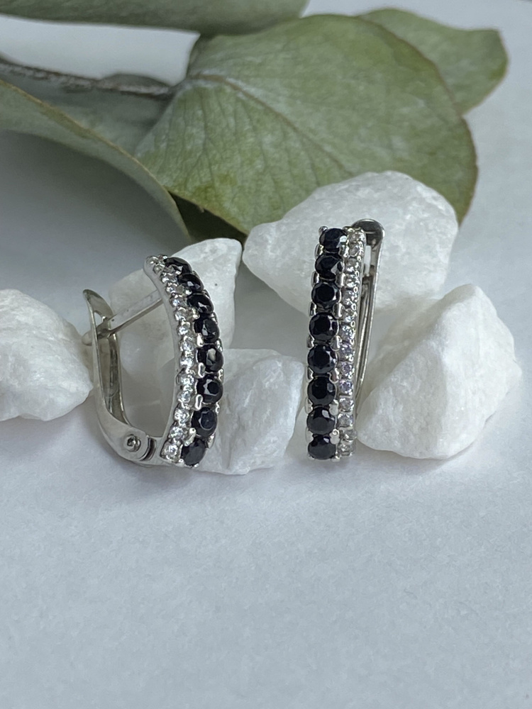 Joli Jewelry Серьги Ювелирные серьги женские серебро с камнями - купить сдоставкой по выгодным ценам в интернет-магазине OZON (1225843891)