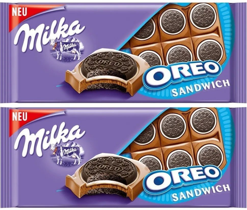 Шоколад Milka Oreo Sandwich, 2 шт по 92г - купить с доставкой по ...