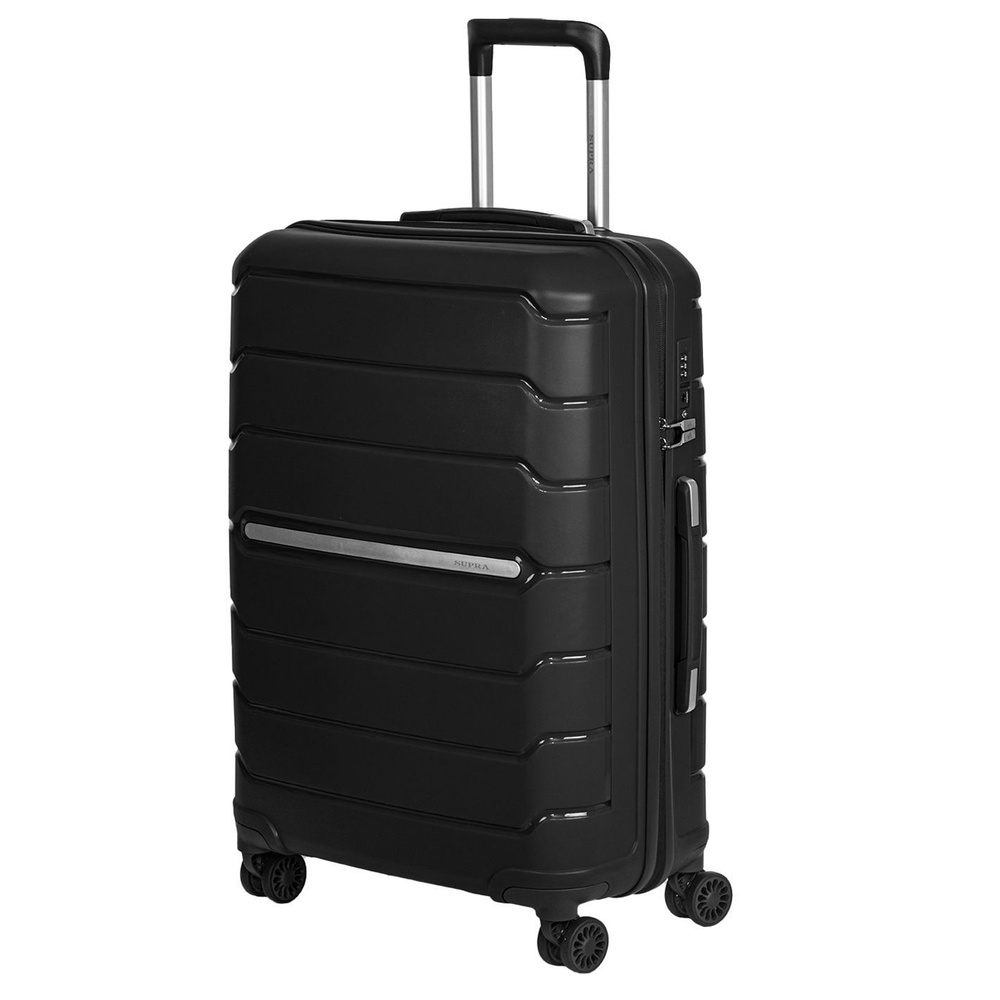 Чемодан Samsonite облегченный из полипропилена L Total Black замок TSA  #1