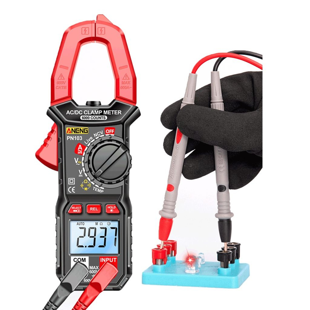 Мультиметр Цифровые клещи AC-DC Сопротивление напряжению-току Емкостный ...