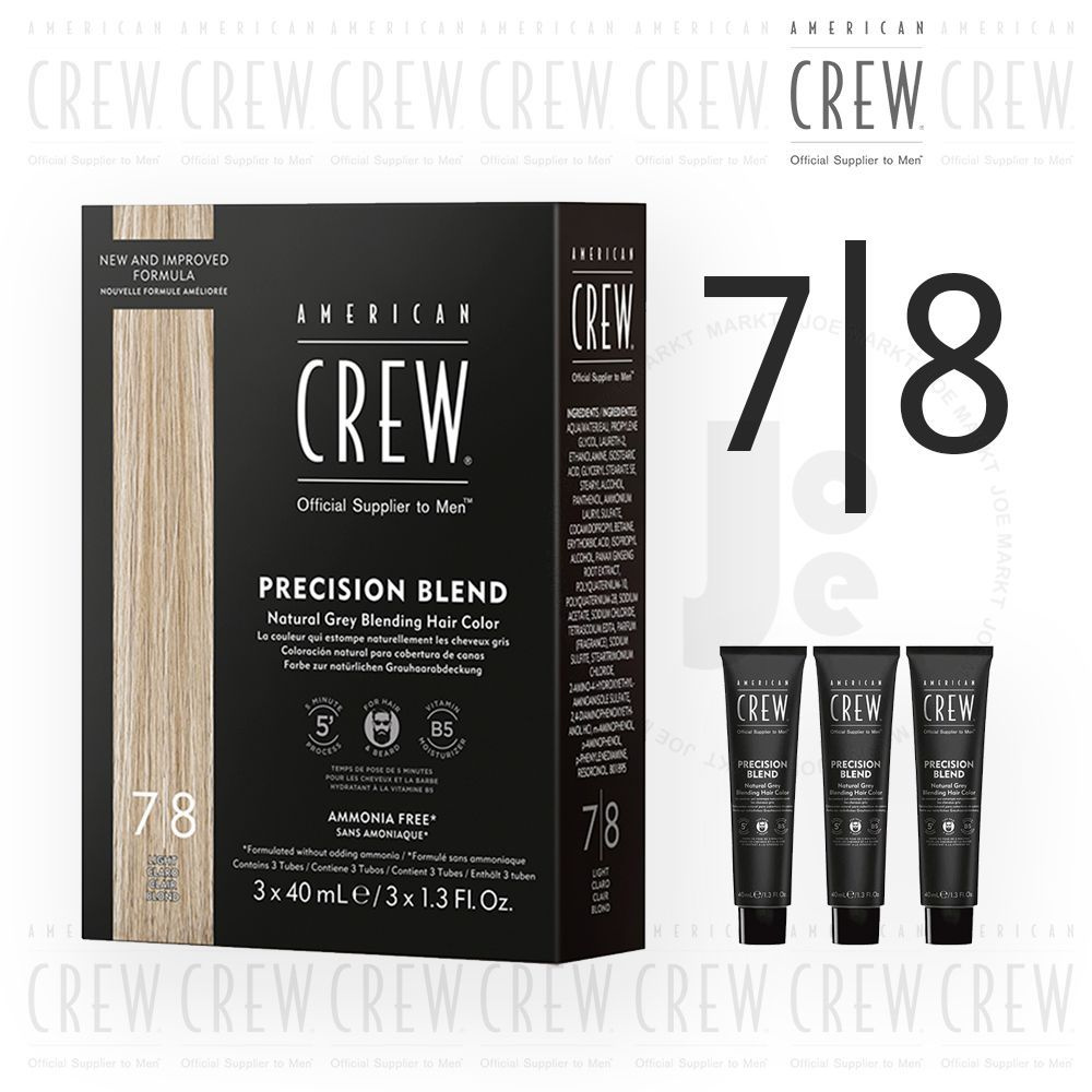 American Crew Precision Blend 7/8 - Камуфляж для седых волос, Блондин, 3х40  мл.