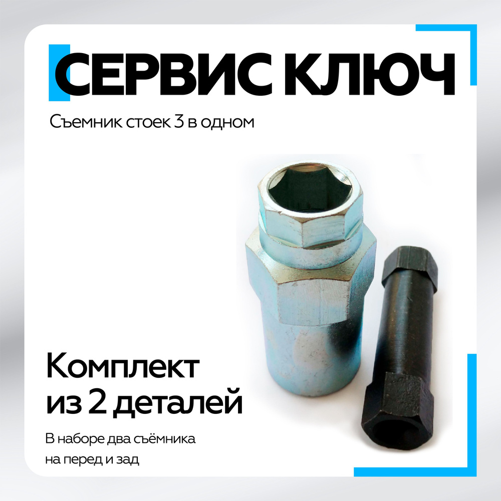 Съемник стоек 3 в одном (зад+перед, разбор рулевой рейки) Сервис Ключ ...