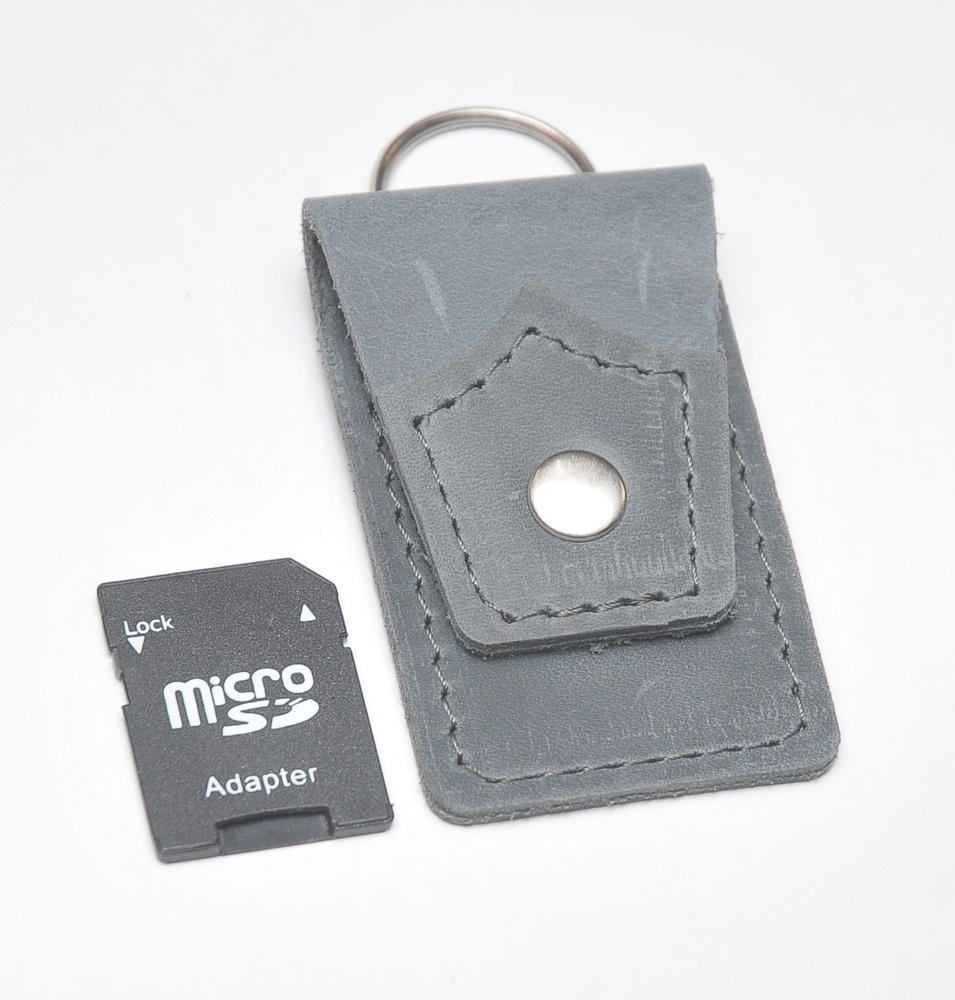 Брелок, чехол для флэшки SD из натуральной кожи Crazy Horse, магнитного ...