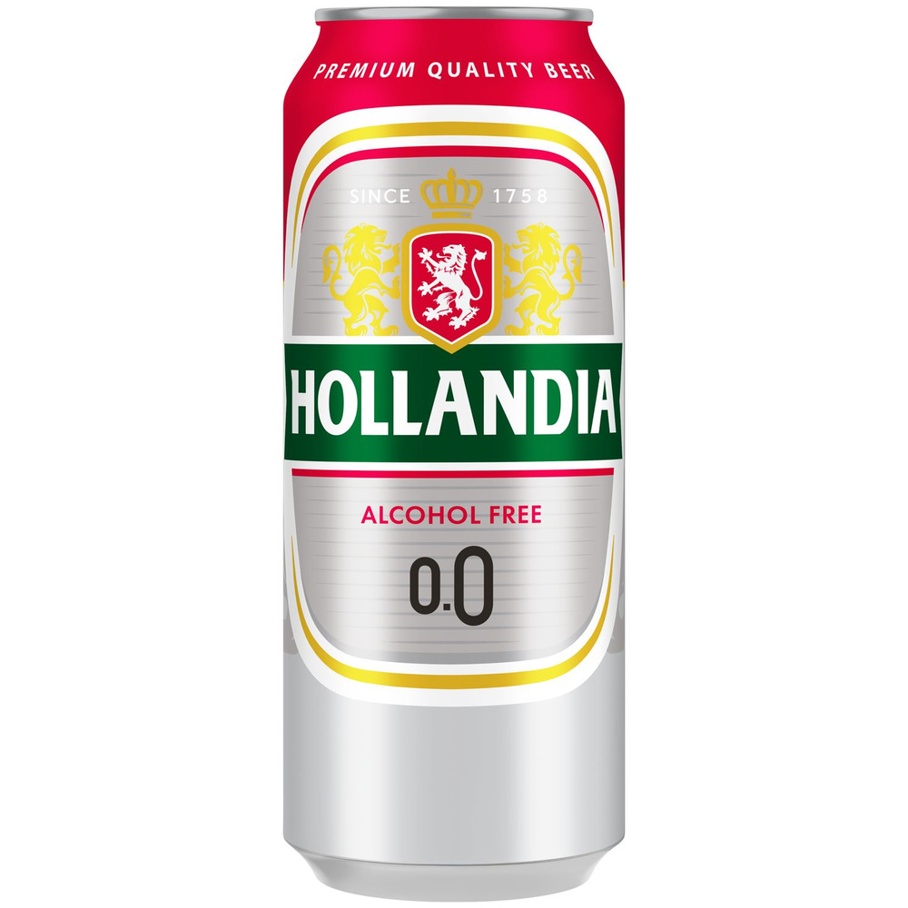 Пиво безалкогольное Hollandia светлое фильтрованное пастеризованное, 0 ...