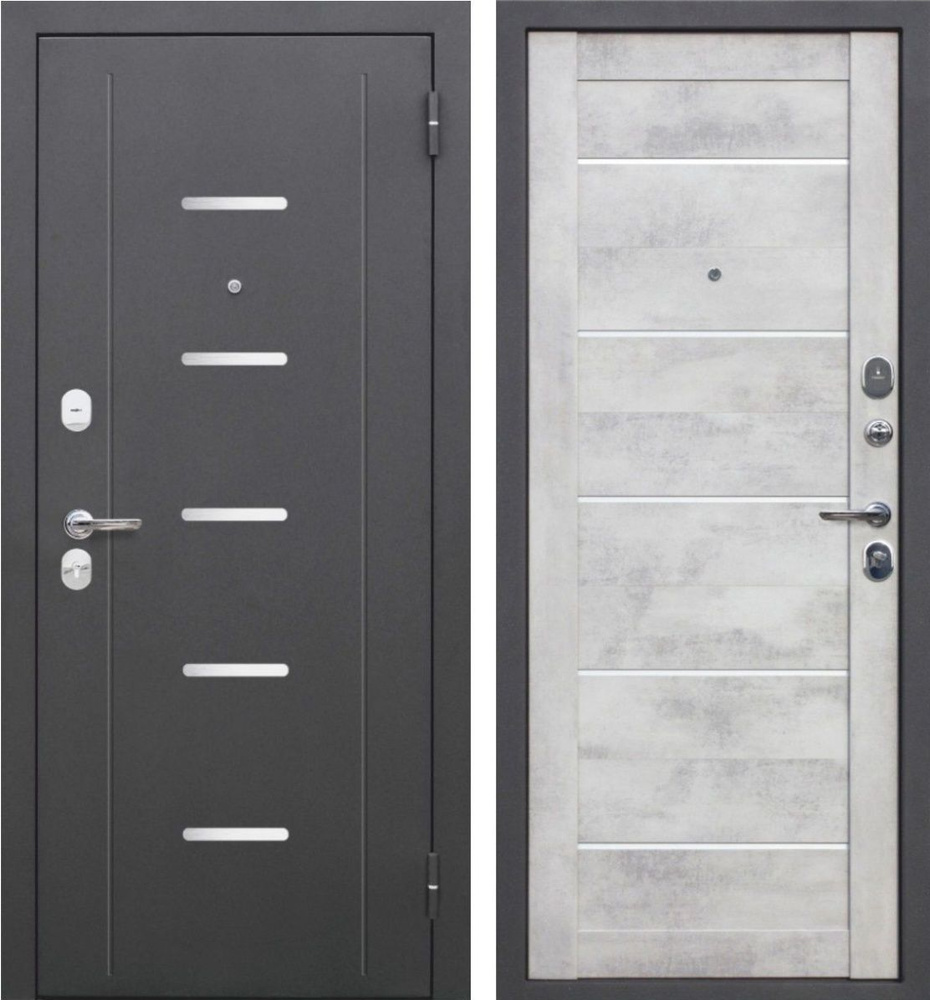 Входная дверь Ferroni 7,5 см Гарда Серебро Бетон Снежный Царга (960мм) левая  #1