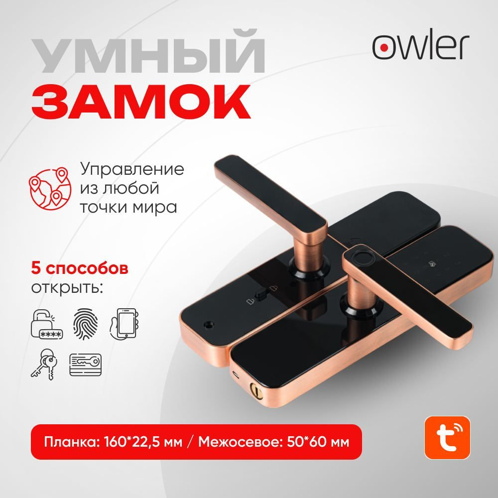 Умный замок Owler Smart Lock 5-в-1 для бесключевого доступа: отпечатки  пальцев, пароль, доступ по карте, металлический ключ и смартфон - купить по  выгодным ценам в интернет-магазине OZON (318694871)