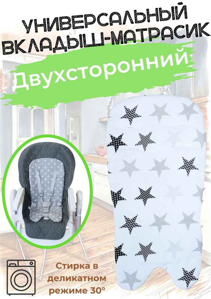 ProtectionBaby Вкладыш-матрасик в стульчик для кормления, коляску, автокресло Удлиненный