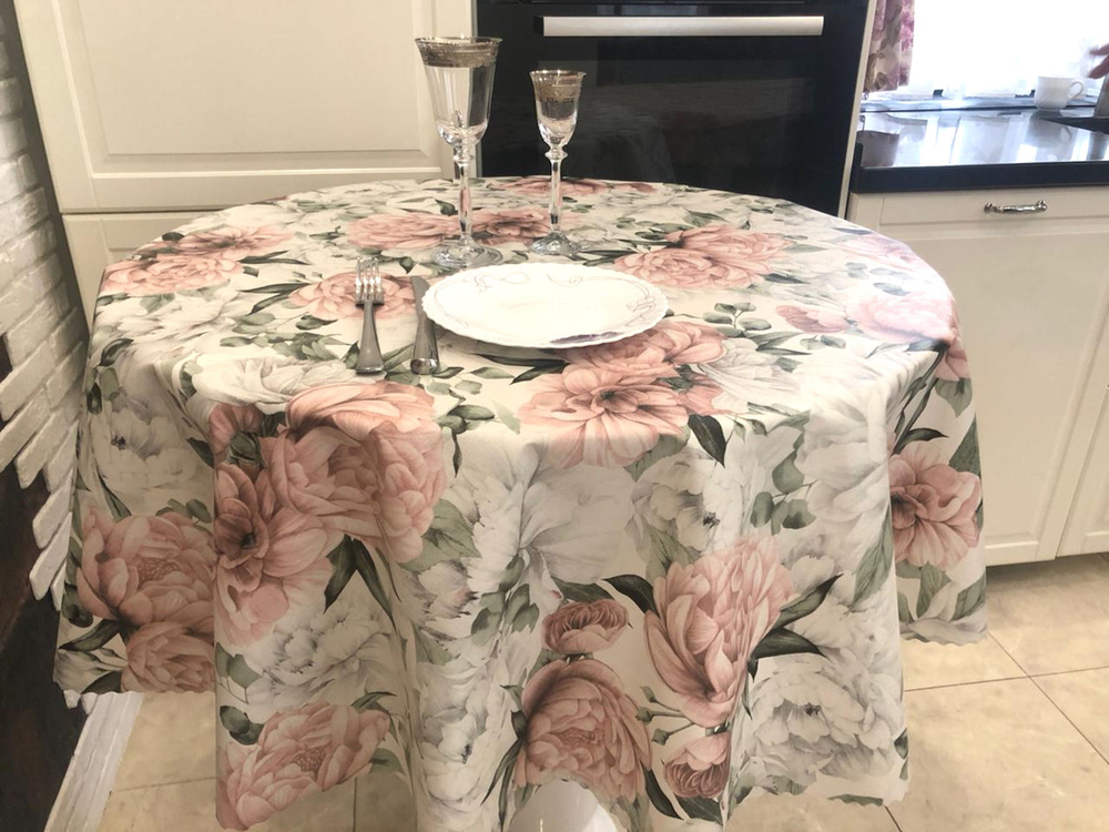 Скатерть клеенка круглая 140*140 см Весна водоотталкивающая купить на ...