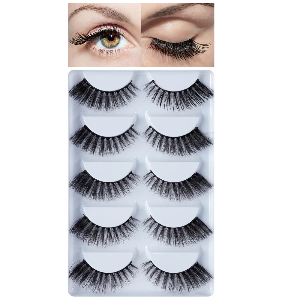 5 пар длинных накладных ресниц 3D невидимые накладные ресницы - купить ...