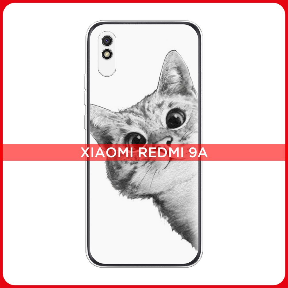 Силиконовый чехол на Xiaomi Redmi 9A / Сяоми Редми 9A Кот рисунок  черно-белый - купить с доставкой по выгодным ценам в интернет-магазине OZON  (208037703)