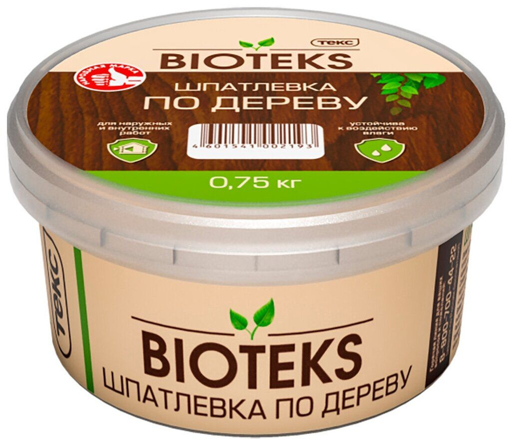 Шпаклевка акриловая по дереву BIOTEKS, сосна, 0,75кг #1