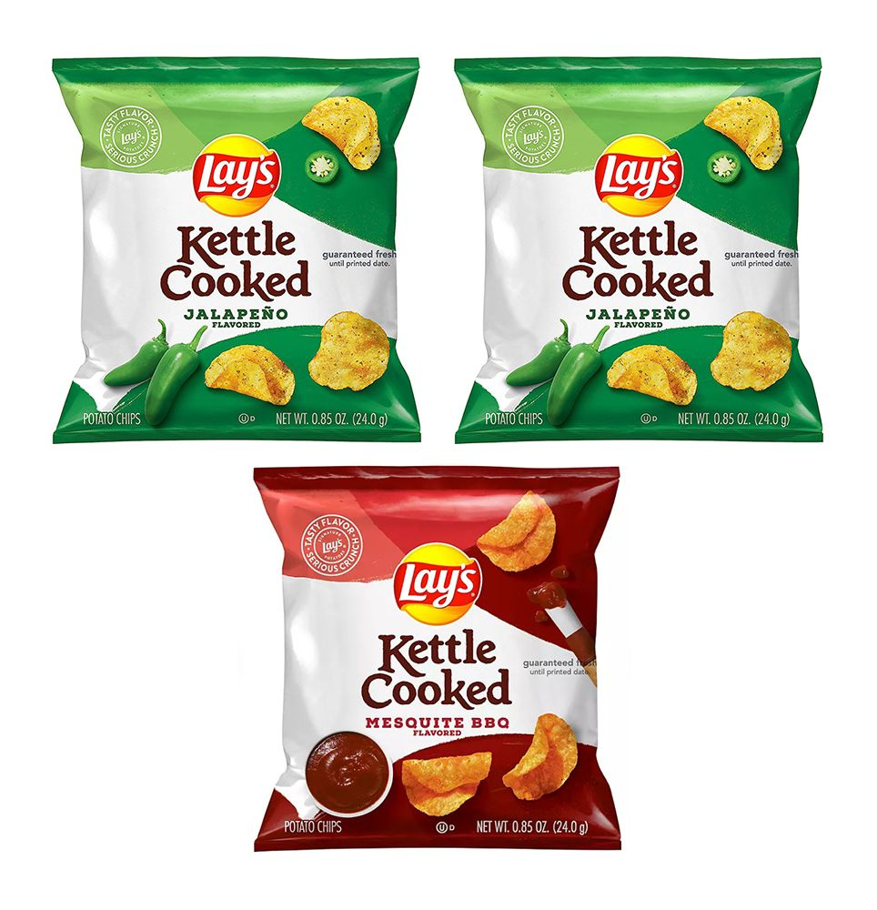 Картофельные чипсы Lay's Kettle Cooked Jalapeno, Mesquite BBQ 3 шт. по