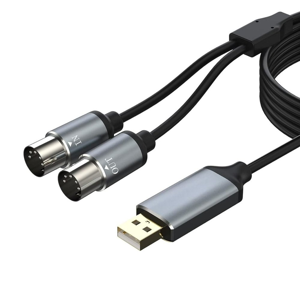 Кабель-адаптер MIDI (M) USB (M) 1.8 метра - купить с доставкой по выгодным  ценам в интернет-магазине OZON (1354288637)