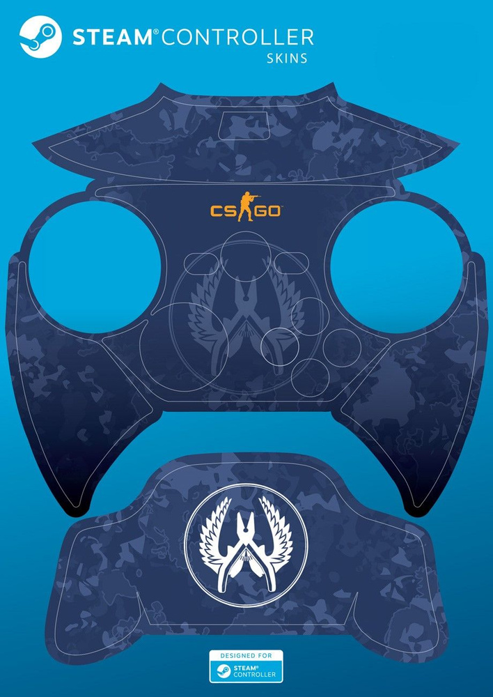 Комплект накладок CSGO Blue Camo для Steam Controller #1