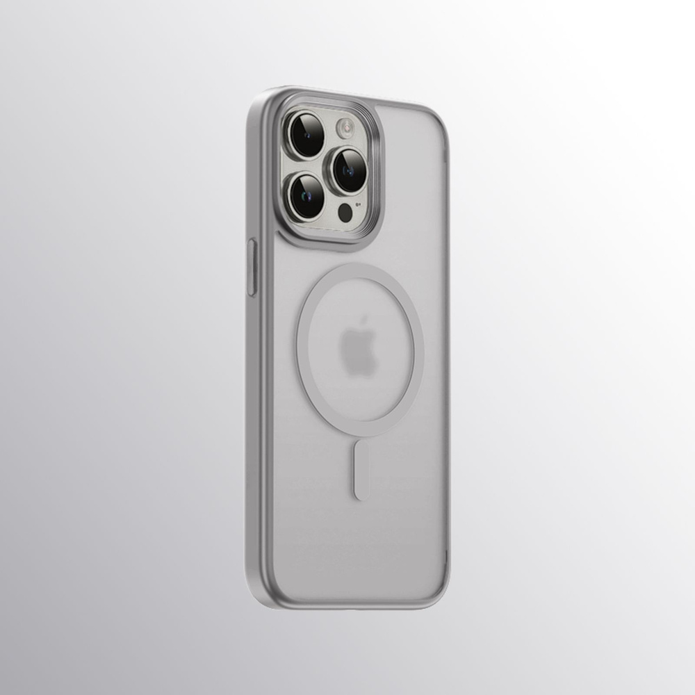 Премиальный софт-тач чехол MagSafe для iPhone 15 Pro, Натуральный титан ...