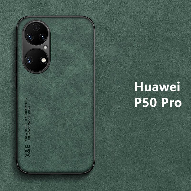Кожа чехол для Huawei P50 Pro Магнитное притяжение внутри ( Хуавей P50 ...