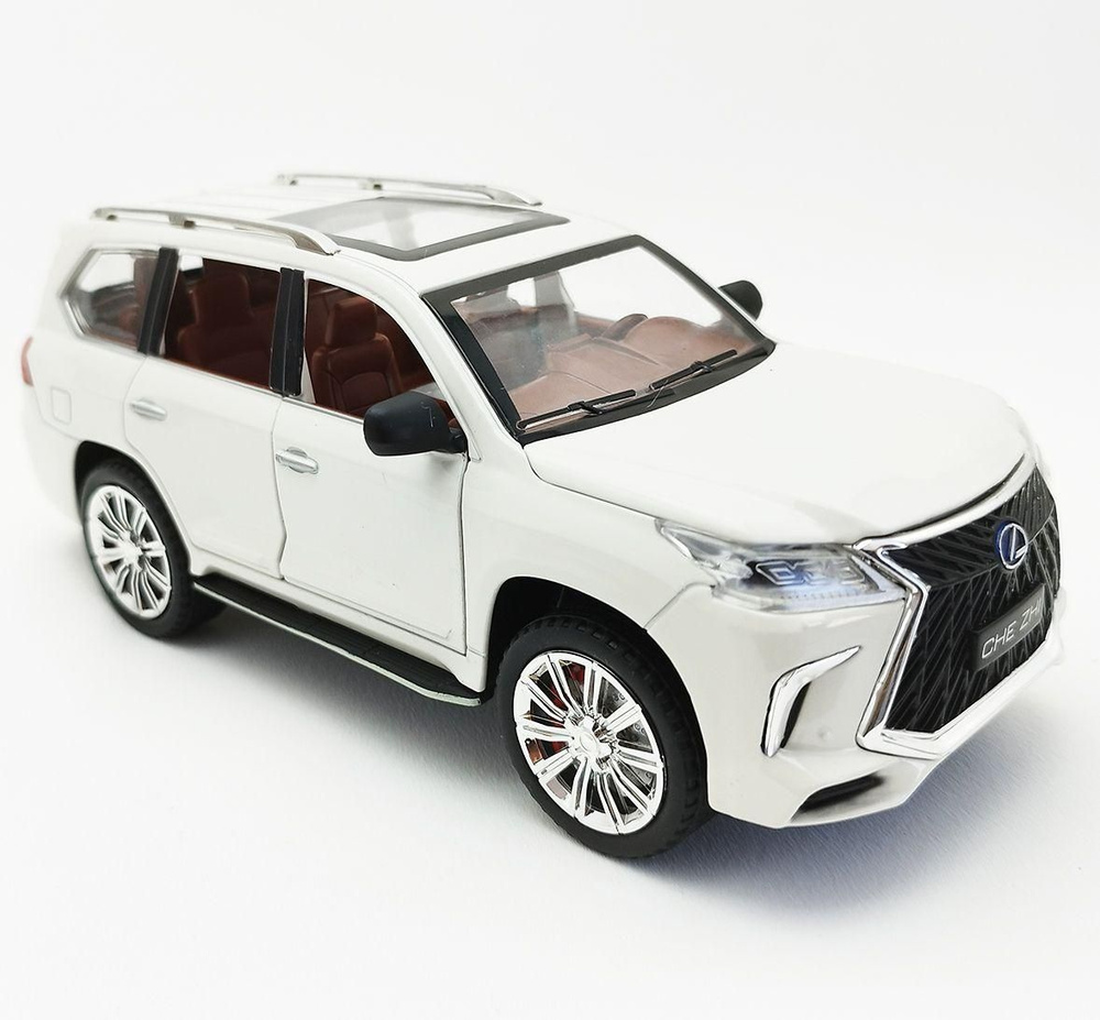 Машинка инерционная Лексус ЛХ 570, цвет - белый / Металлическая модель ...