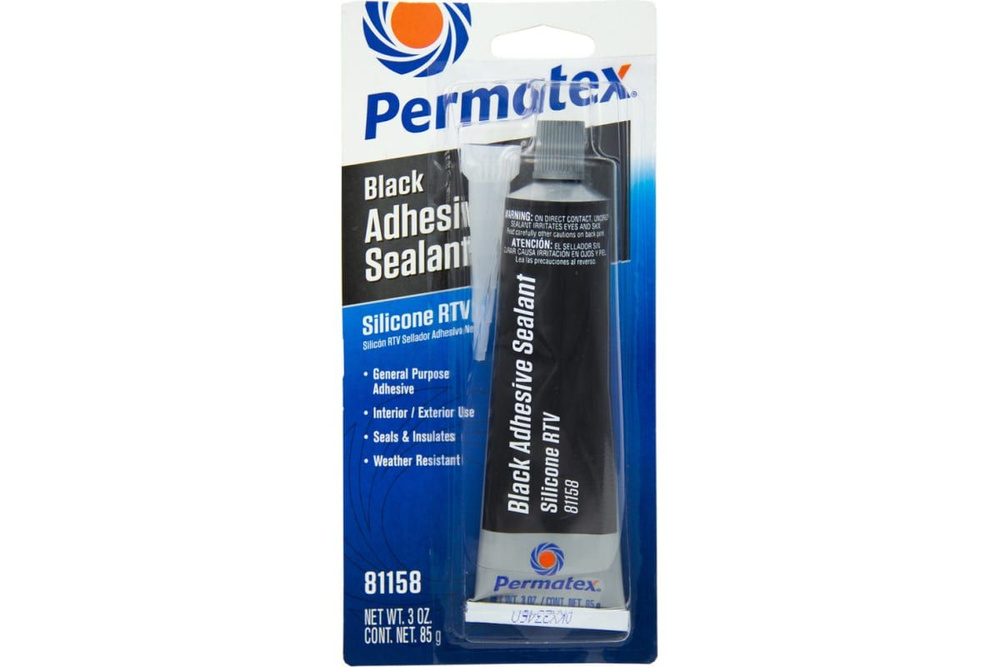 Клей-герметик RTV силикон термостойкий(черный) 85мл Permatex 81158 ...