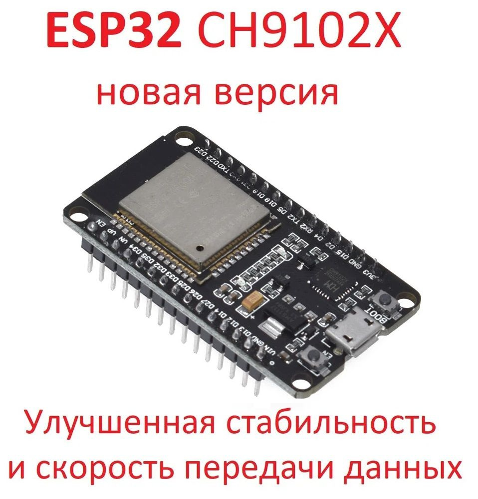 Макетная плата NodeMCU ESP32 (ESP-WROOM-32) CH9102X WiFi + Bluetooth ...