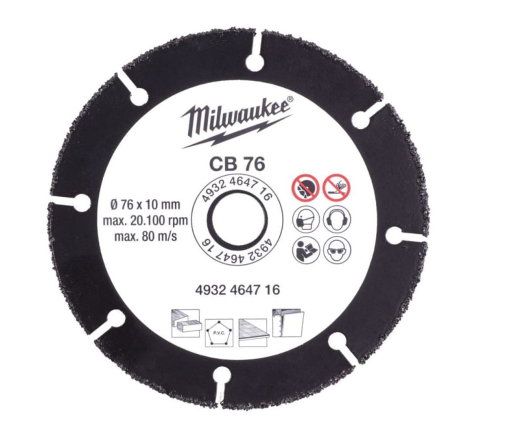 Диск по дереву и пластику 76 мм, Milwaukee 4932464716 #1