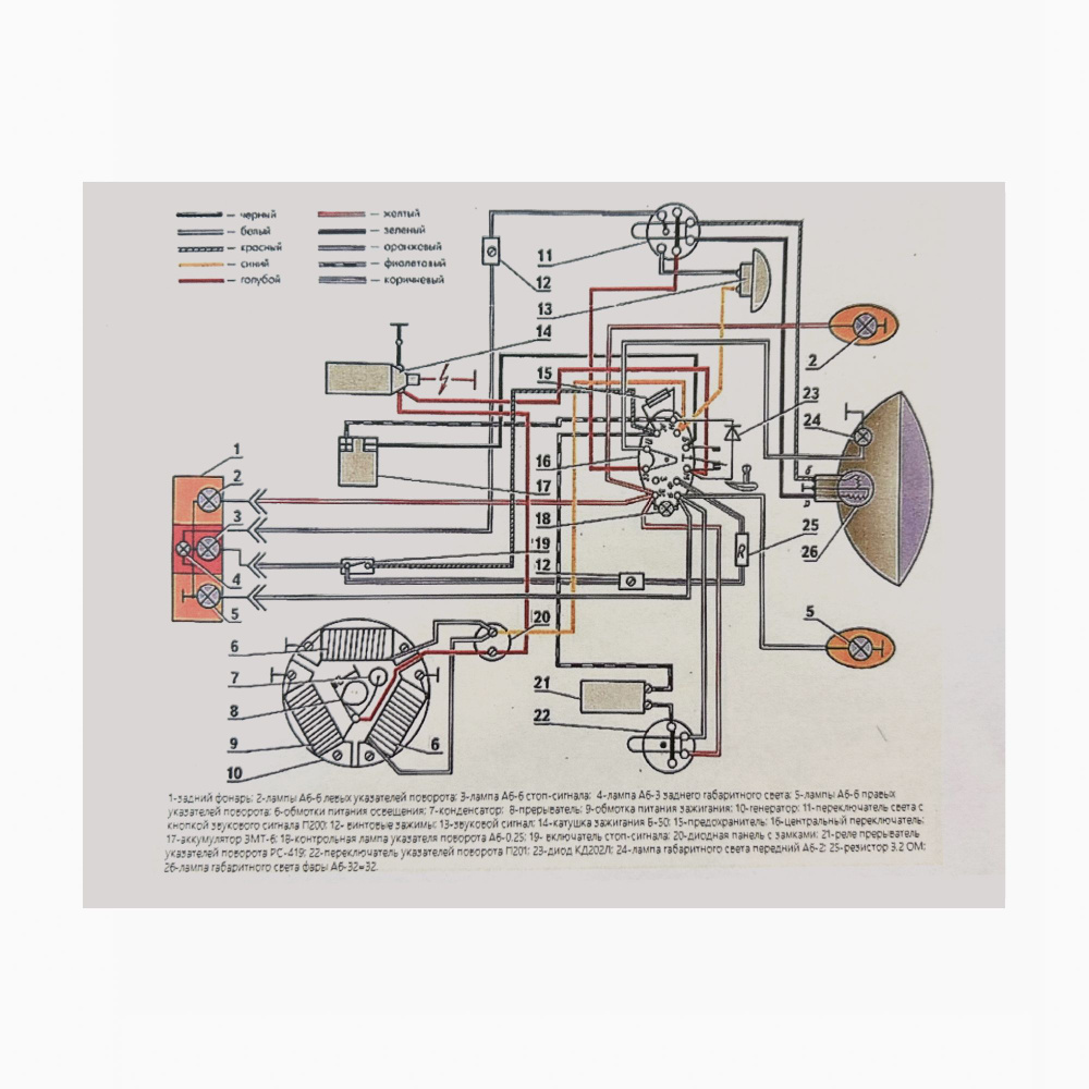 Схема электрооборудования на мотороллер Муравей - купить по низким ценам в  интернет-магазине OZON (1376531522)