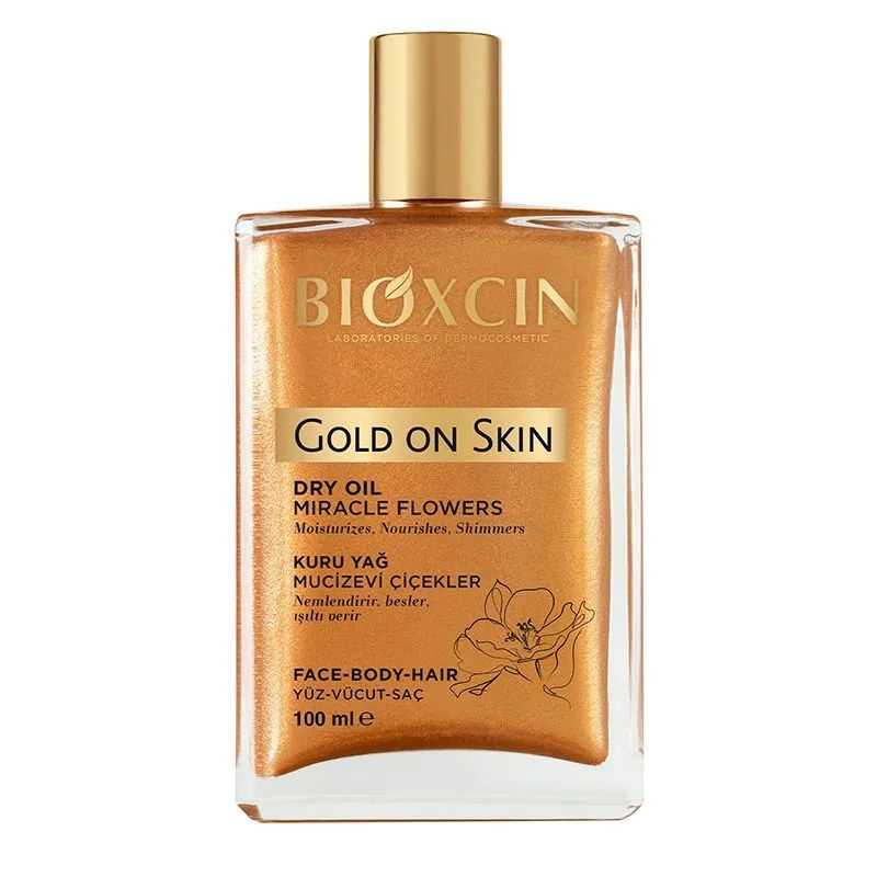 Bioxcin Huile Gold On Skin Oil, Золотой блеск, сухое масло, для лица ...