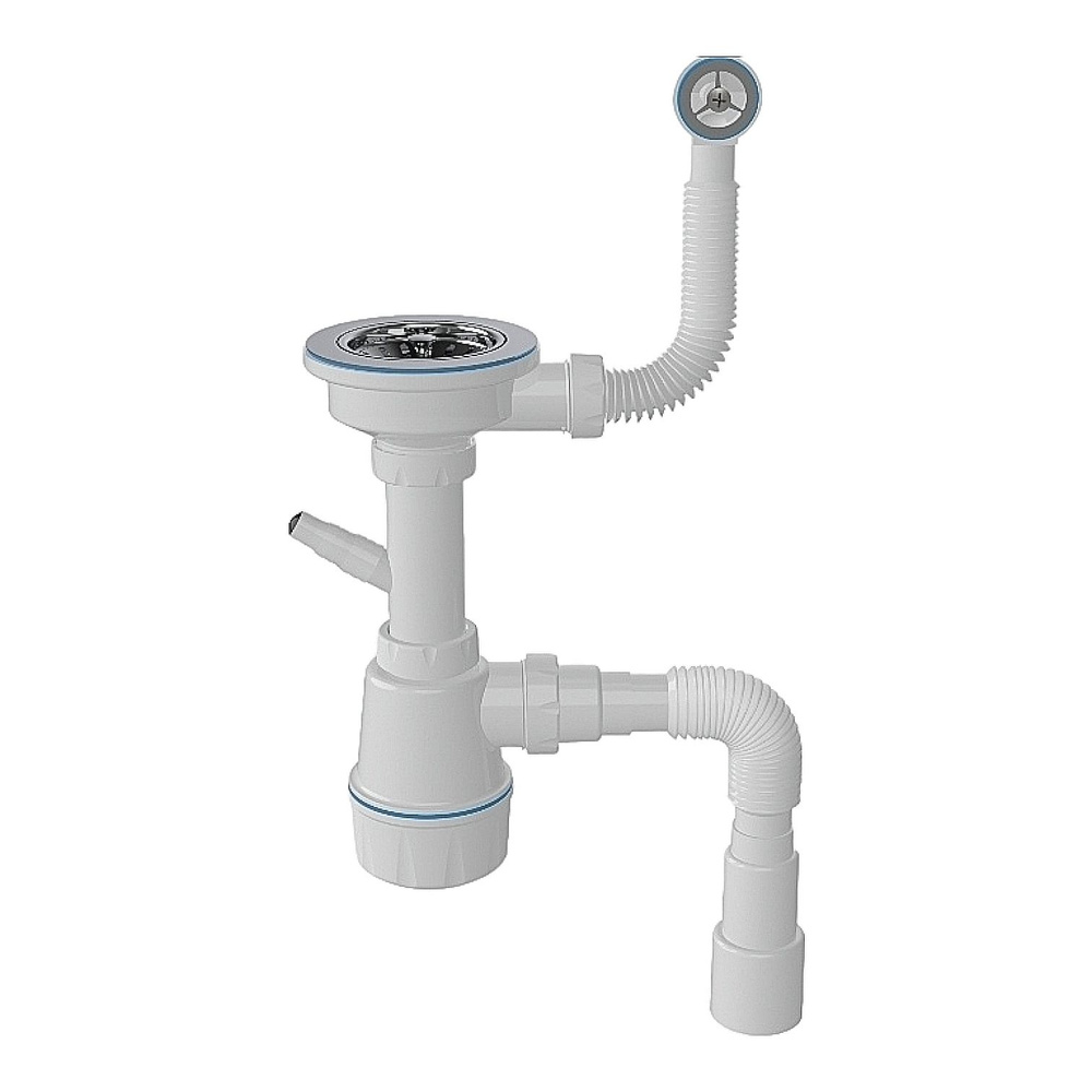 Сифон для керам. мойки с переливом с отводом для стиральной машины ...