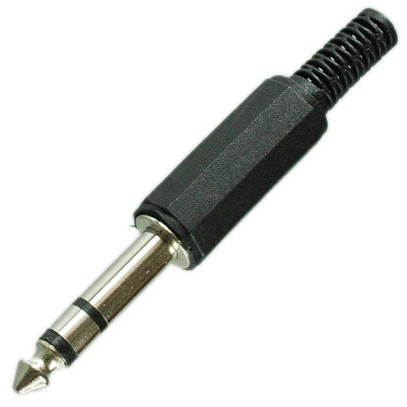 Разъем аудио 6.35мм штекер стерео пластик на кабель - купить с ...