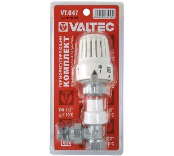 Угловой клапан с термостатической головкой для радиатора 1/2 Valtec VT.047.N.04  #1
