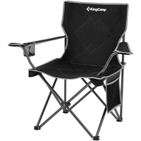 Кресло kingcamp hard arm chair kc3825 серый черный