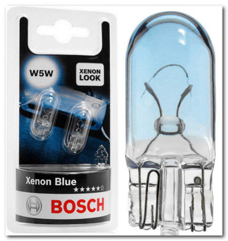 Bosch Xenon Blue 12V 5W W5W Glassockelleuchte Glühbirne W2,1x9,5d