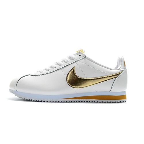 Nike cortez 2025 white and gold