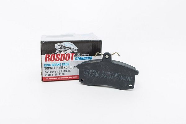 Колодка тормозная 2110-12,2170-72,2190-94 пер к-т 4шт STANDARD (ROSDOT)