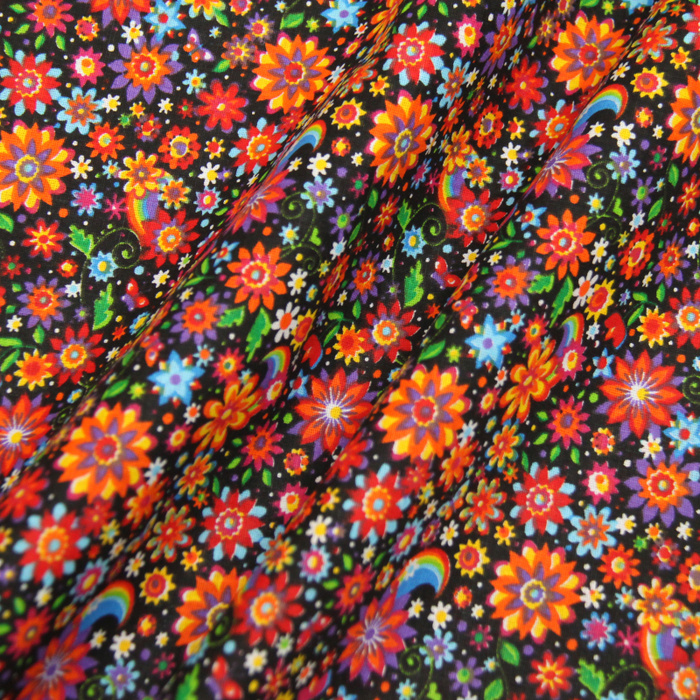 Ткань для шитья, рукоделия, пэчворка 1,5x3 м хлопок бязь Sky Flowers ...