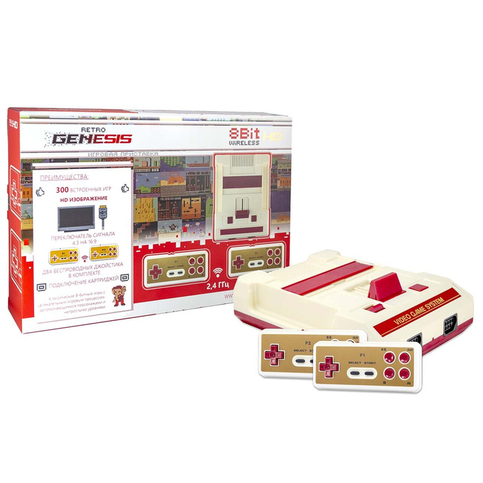 Игровая приставка Retro Genesis HD Wireless (300 игр 8 bit) +2 ...