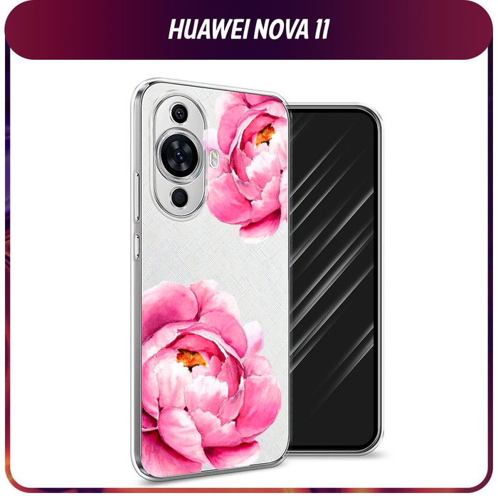 Силиконовый чехол на Huawei Nova 11 / Хуавей Нова 11 "Open peonies ...