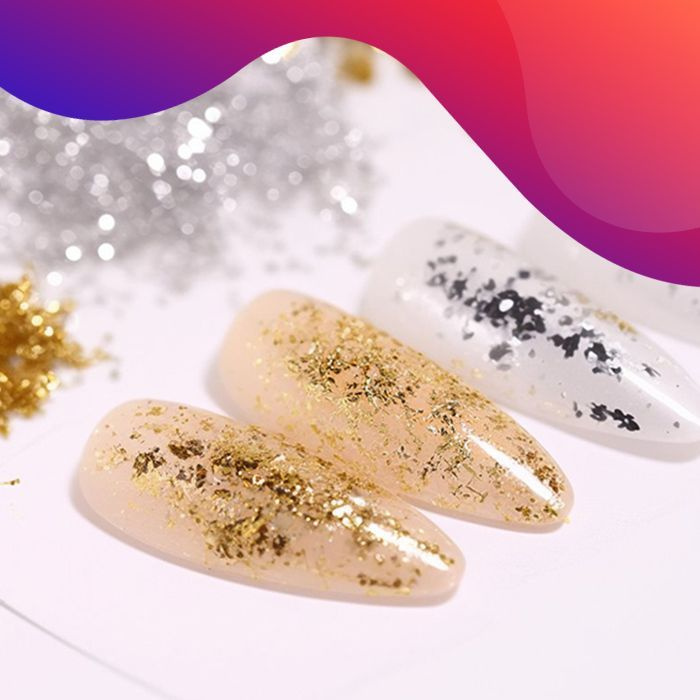 Поталь для ногтей, золотая и серебряная фольга для декора маникюра или ...