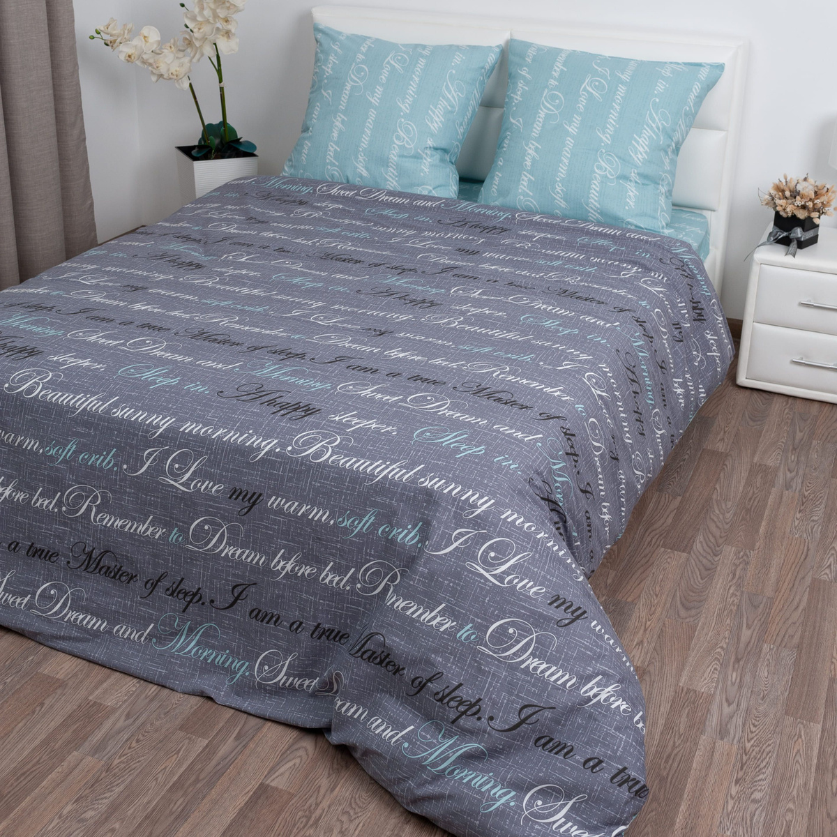 Постельное белье семейное поплин MILANIKA Письмо