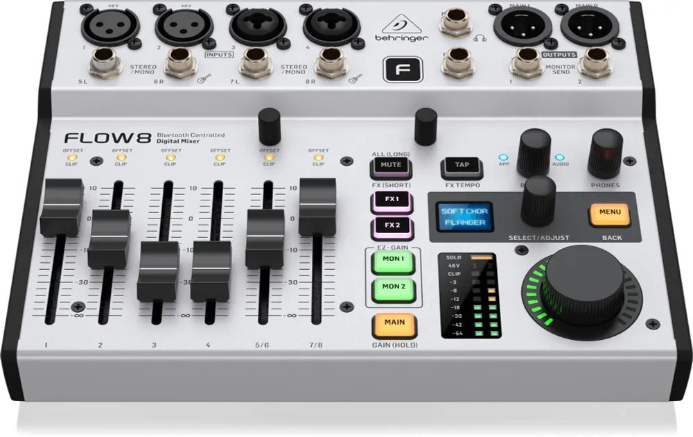 BEHRINGER FLOW 8 - цифровой микшерный пульт, 4 TRS входа, 2 XLR входа, USB порт, вариант, фото 3