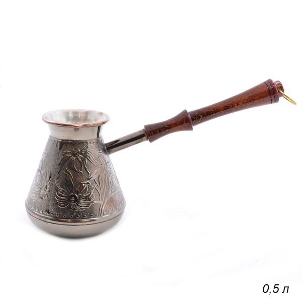 Турка для кофе, медная 0,5 л. Ромашка. Турка для кофе, медная 0,5 л. Ромашка.