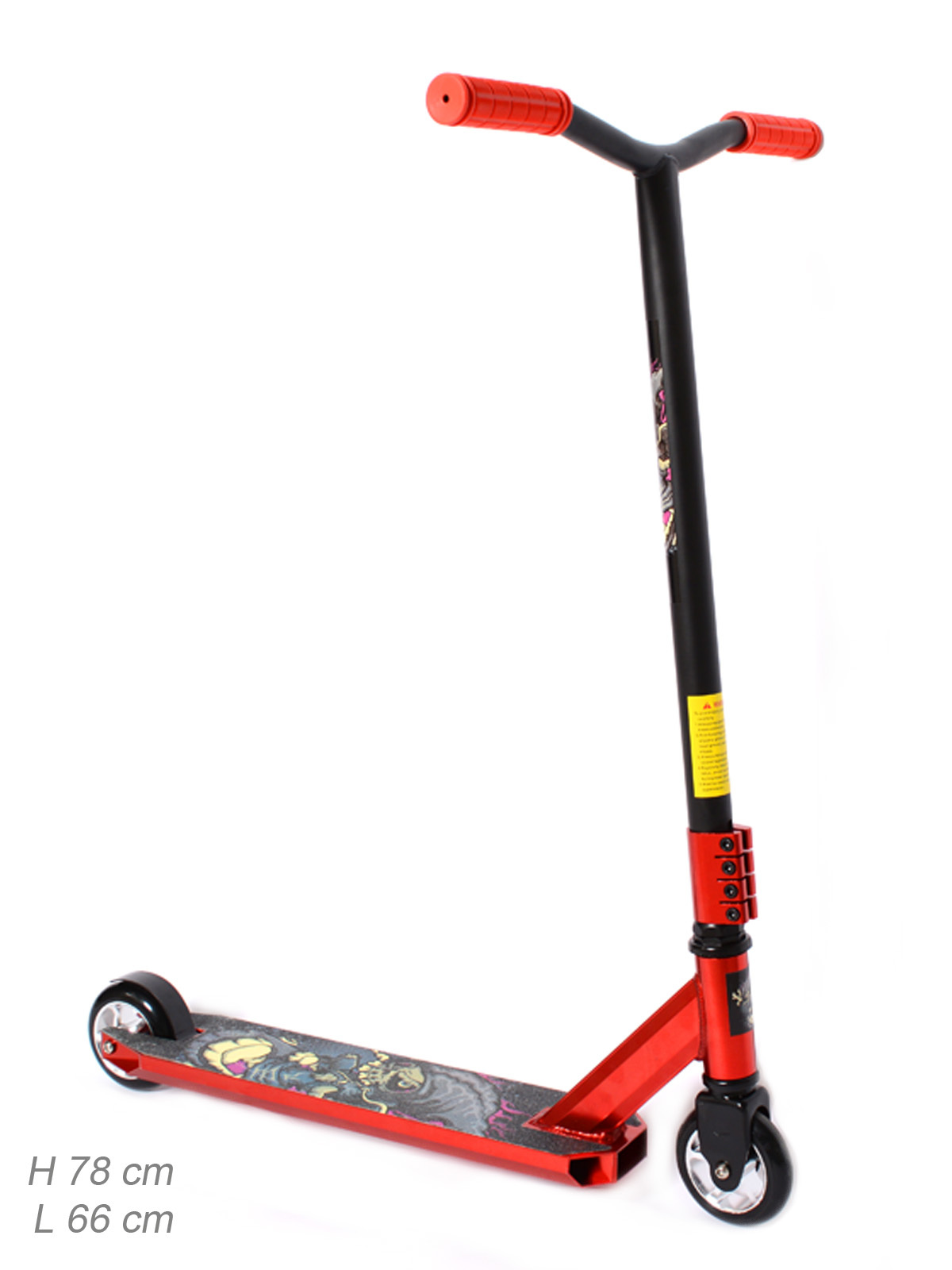 Самокат трюковый COMIRON PU-AL100, GT301X, черный, красный